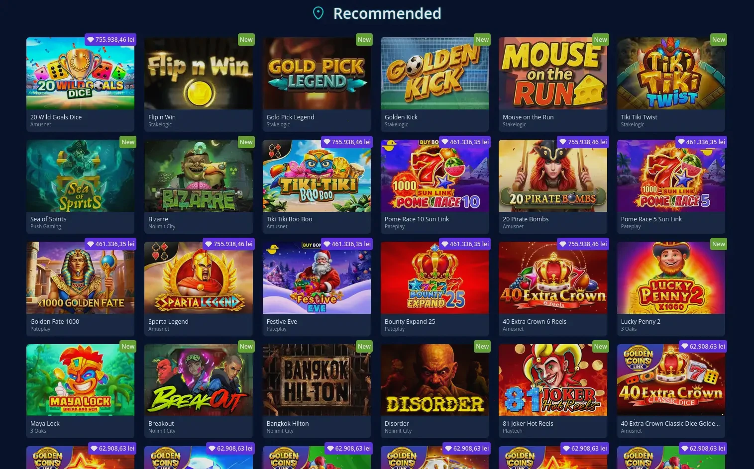 Kingmaker Casino Spielübersicht